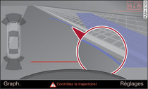 Système d'infodivertissement : courbe bleue le long du trottoir
